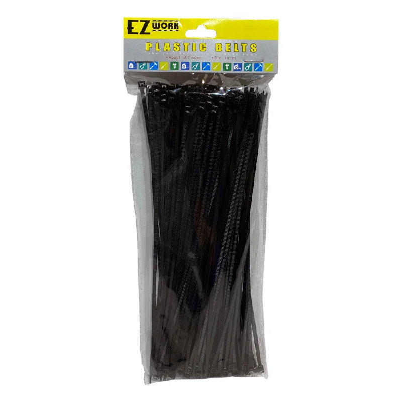 EZ Work Black Cable Ties 20cm 150pcs