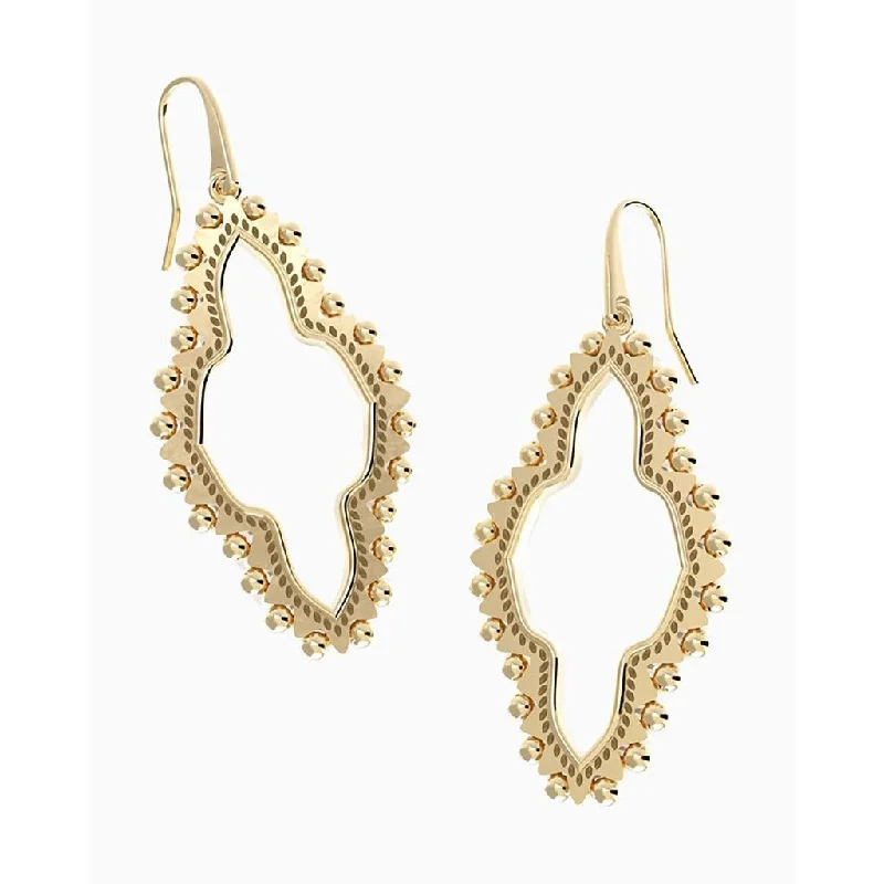 Kendra Scott : Abbie Beaded Open Frame Earrings- Gold