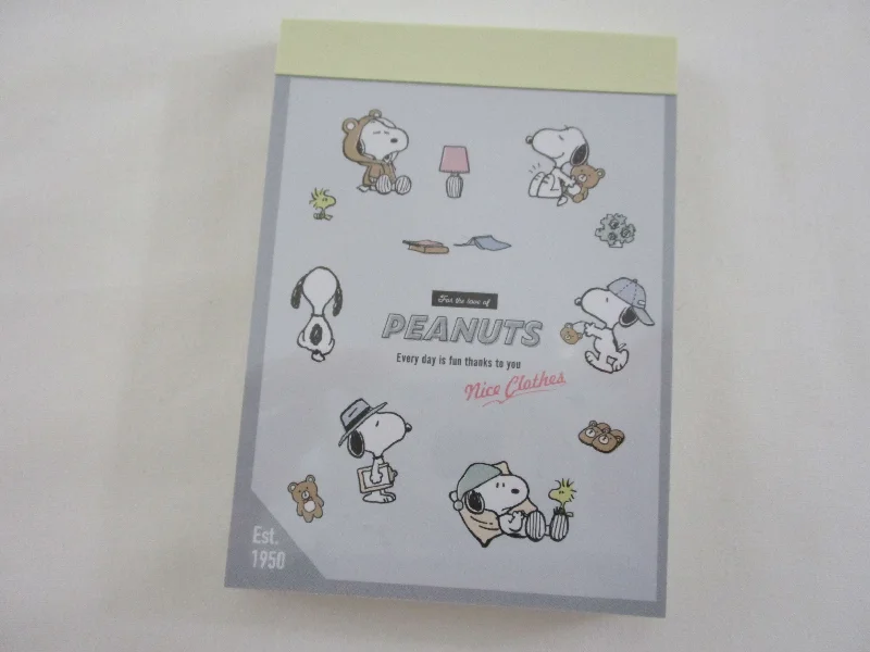 Cute Kawaii Peanuts Snoopy Mini Notepad / Memo Pad Kamio -  AB Nice Clothes - Stationery Designer Paper Collection