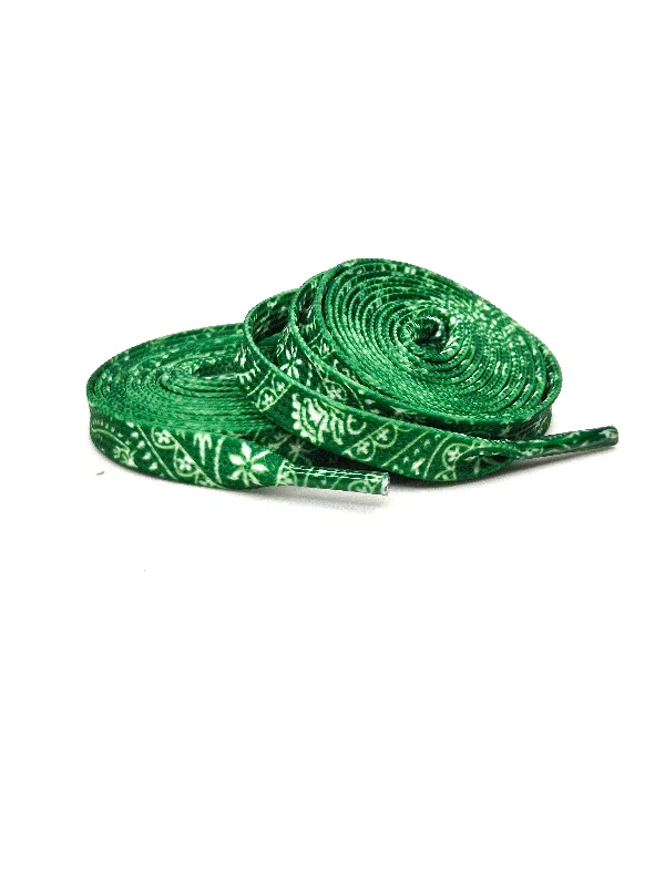 Green Paisley Bandana Flat laces