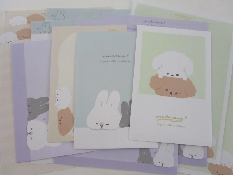 Cute Kawaii Q-lia Dog and Rabbit Letter Sets - Stationery Writing Paper Envelope