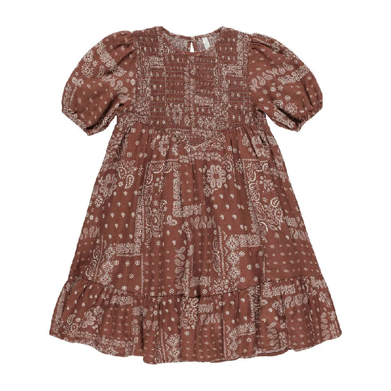 Rylee and Cru Brick Bandana Lydia Dress