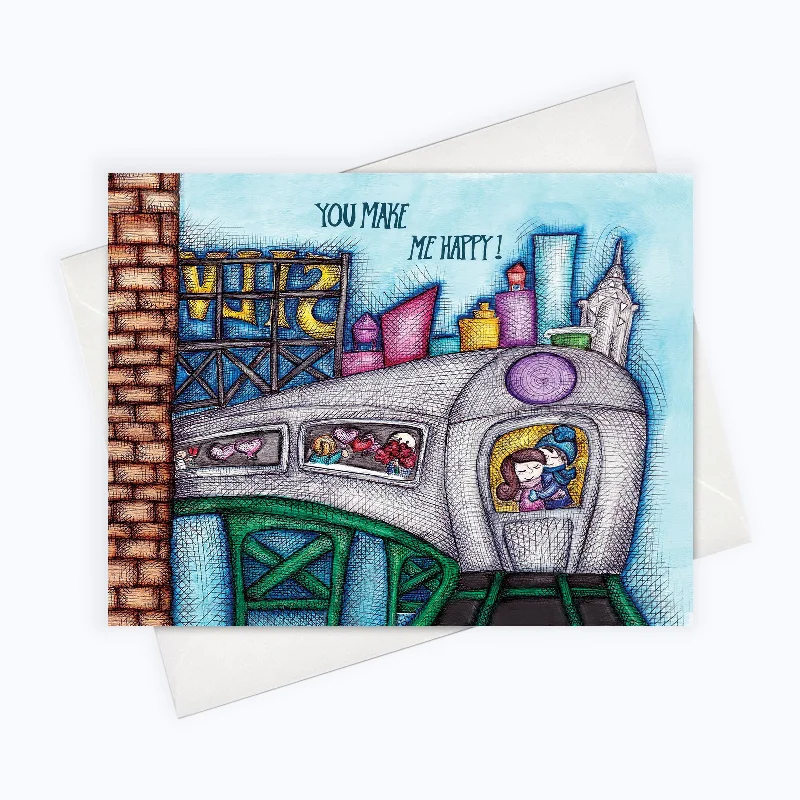 HAPPY TRAIN Greeting Card - Love Card