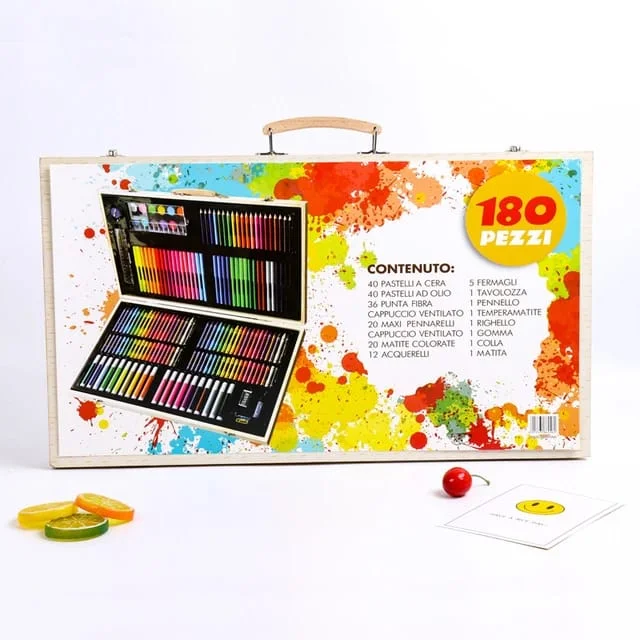 Premium Quality 180 pcs Wooden Drawing/Paintings Case (Outer box slight damage)