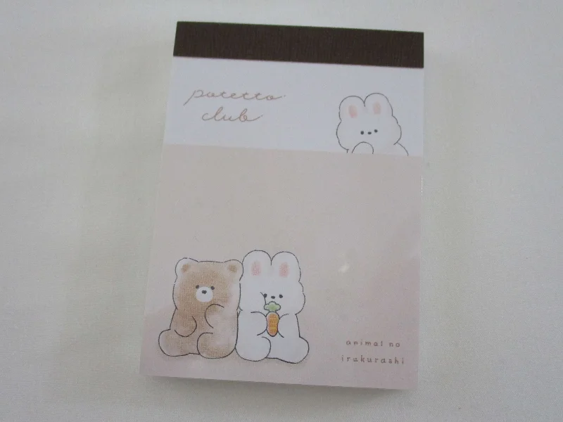 Cute Kawaii Crux Bear Rabbit Potetto Club Mini Notepad / Memo Pad - Stationery Designer Paper Collection