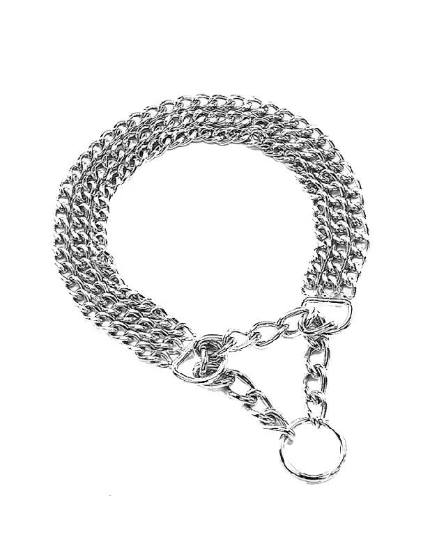 73041 NOBBY Chains choker, three rows, chrome 60cm-2mm