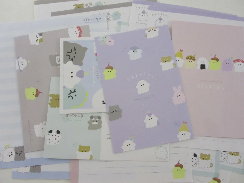 Cute Kawaii Crux Ghost Obakenu Letter Sets Stationery - writing paper envelope