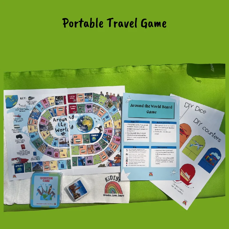 Around the World Adventure: Portable Travel Game for Kids