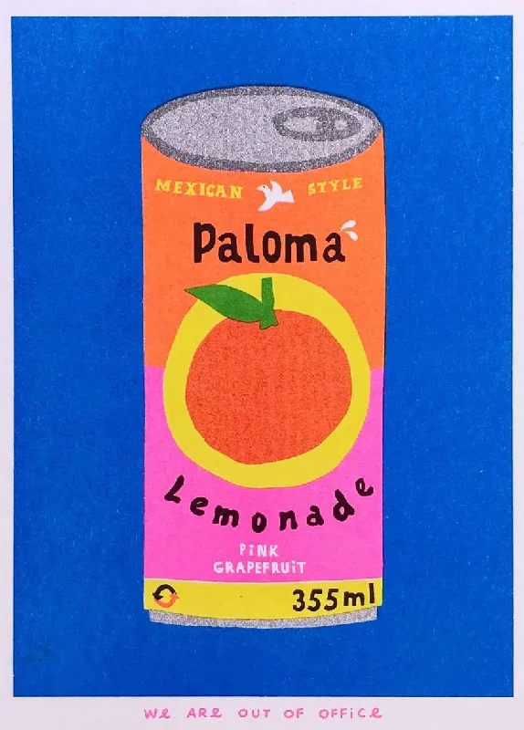 Risograph Print: Can of Paloma Lemonade