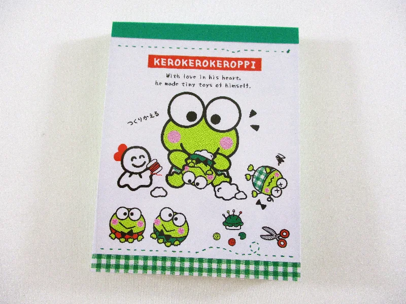 Cute Kawaii Sanrio Keroppi Frog Mini Notepad / Memo Pad - Stationery Designer Paper Collection