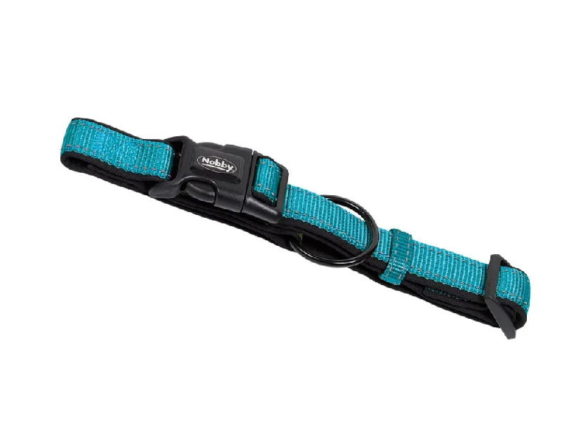 74782-34 NOBBY Collar "Classic Reflect SOFT" turquoise-black  L: 30/45 cm, W: 20 mm