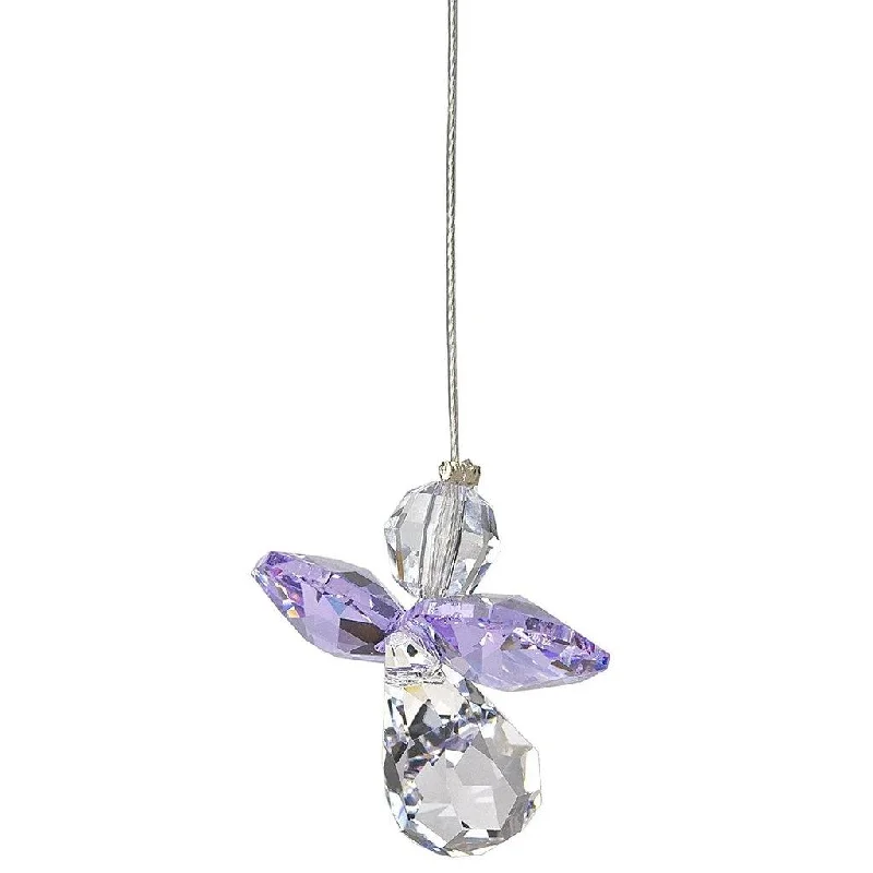 Woodstock Chimes : Crystal Guardian Angel Suncatcher - Light Amethyst (June)