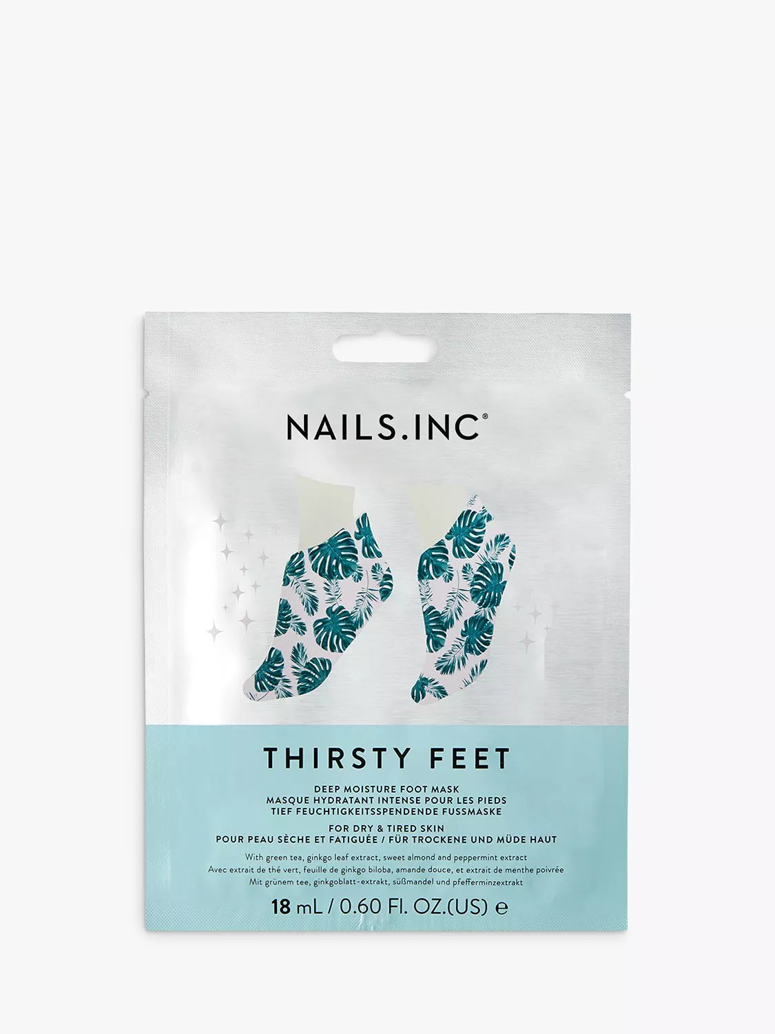 Nails Inc Thirsty Feet Deep Moisture Foot Mask, 18ml