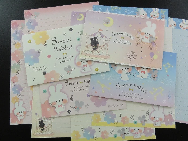 Cute Kawaii Kamio Secret Rabbit Letter Sets -  Stationery Writing Paper Envelope Gift Penpal