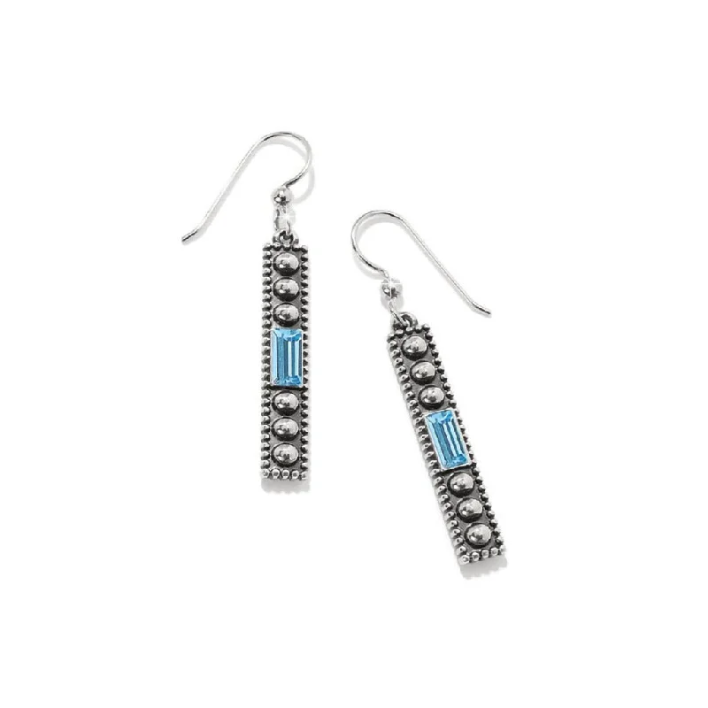 Brighton : Pretty Tough Gem French Wire Earrings in Silver-Aqua