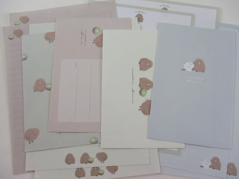 Cute Kawaii Q-Lia Bird Kiwi Letter Sets - Stationery Writing Paper Envelope Penpal