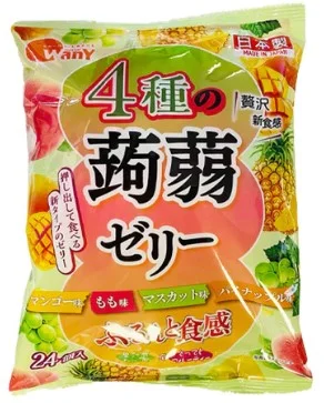 WANY 4 Flavor Konjac Jelly 24s 408g (1 Bag/Bundle of 2)