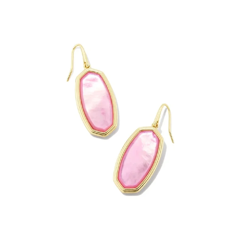 Kendra Scott : Framed Elle Gold Drop Earrings in Peony Mother-of-Pearl