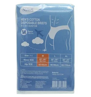 NAXOS Men’s Cotton Disposable Briefs 5s