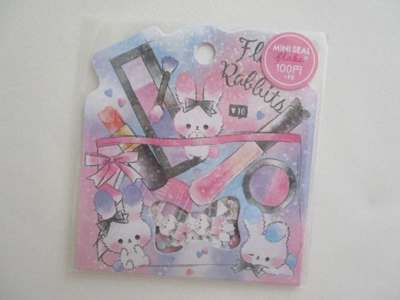 Cute Kawaii Crux Fluffy Rabbit Bunny Stickers Flake Sack - for Journal Planner Craft Scrapbook Collectible