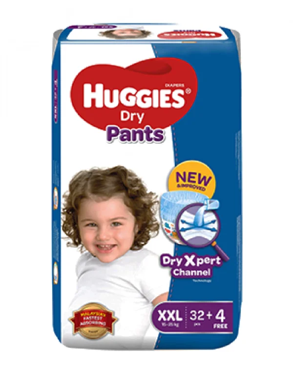 HUGGIES DRY PANTS SUPER JUMBO PACK XXL32+4S