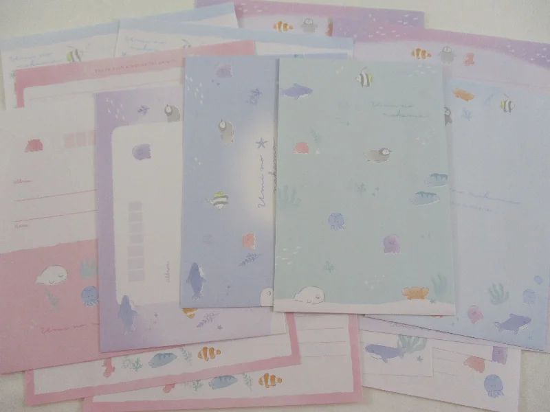 Cute Kawaii Crux Ocean Underwater Life Sea Nakama Letter Sets Stationery - writing paper envelope