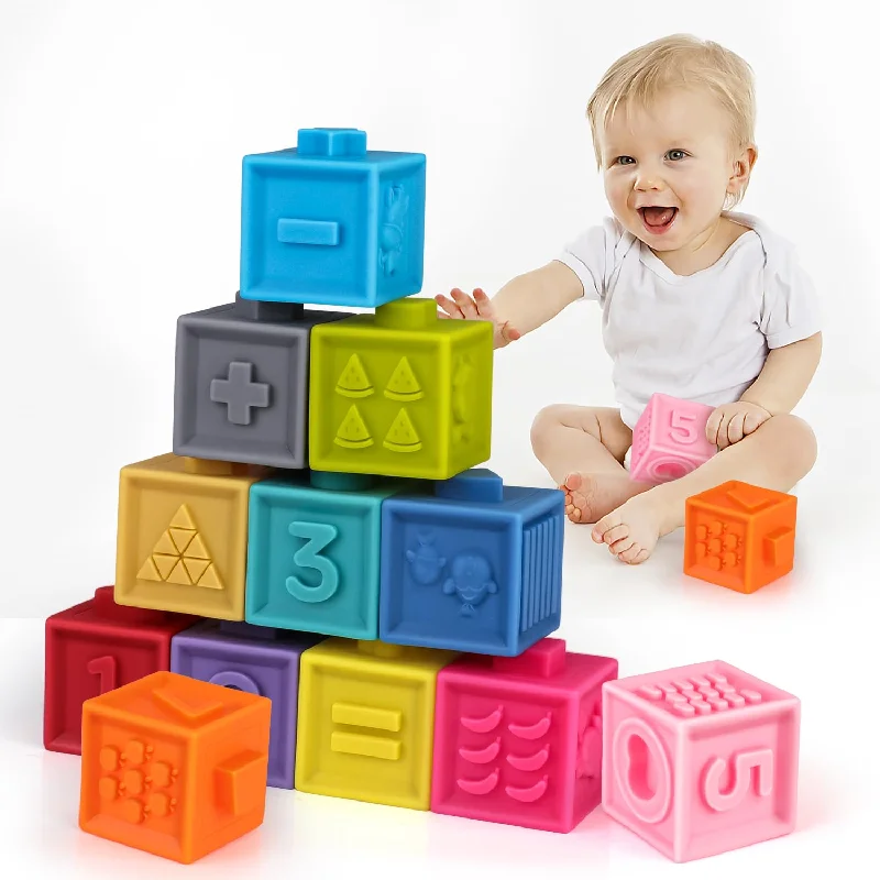 4pc Soft Silicone Blocks Sensory Learning Toys (Random Color)