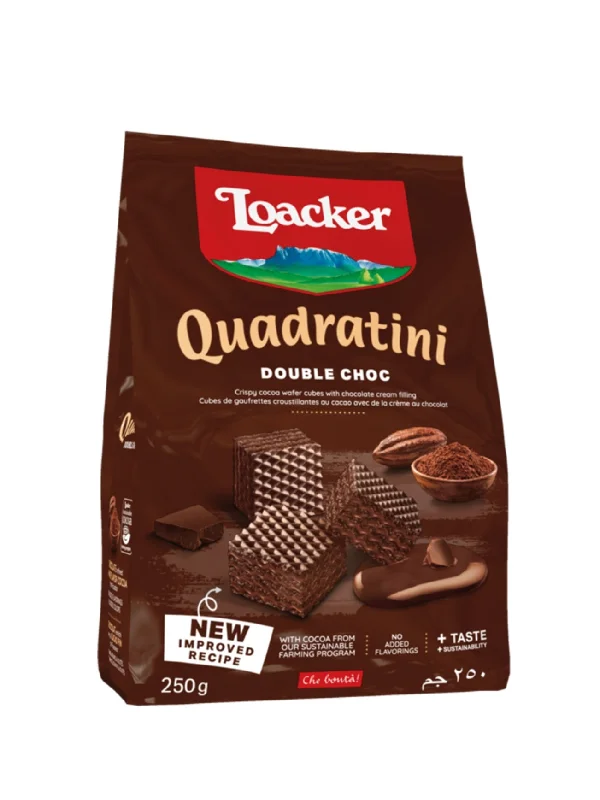 LOACKER QUADRATINI DOUBLE CHOC 250G