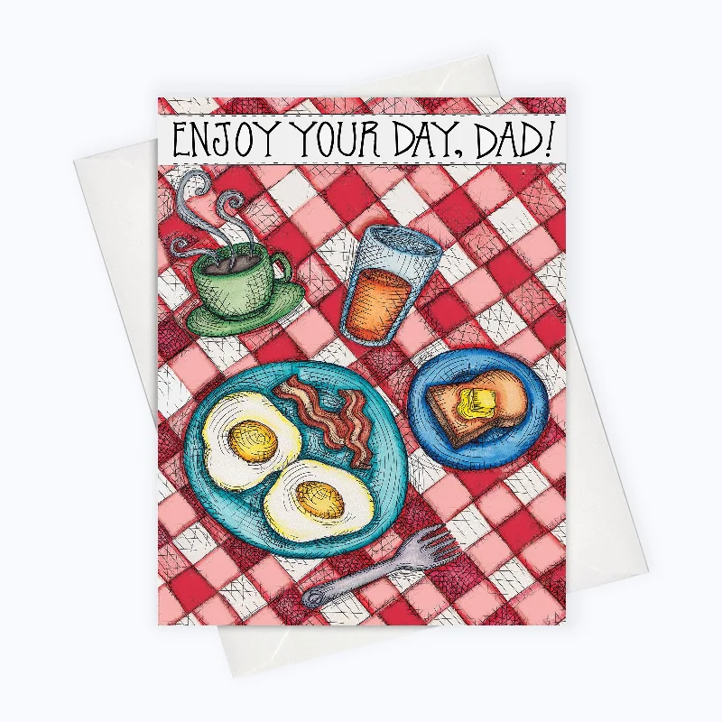 BREAKFAST DAD CARD | Father's Day Card | Breakfast for Dad Greeting Card | Father's Day Stationery | Cards For Dad | Cool Dad Card | Happy Father's Day Card