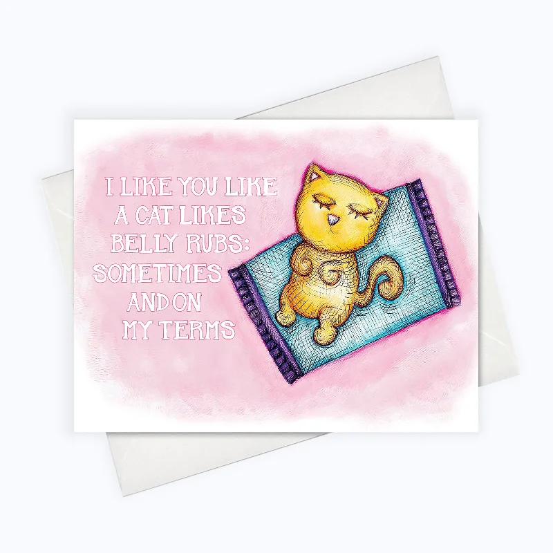 FUNNY CAT CARDS | Cat Belly Rub Greeting Card | Funny Cat Greeting Card | Funny Cat Card | Everyday Card | Everyday Stationery | Funny Greeting Cards | Cat Lovers | Cat Lady Card