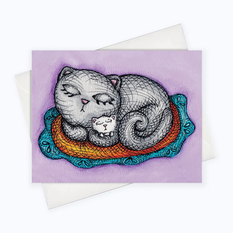 CAT & KITTENS CARDS | Cat Greeting Card | Cat Mother's Day Card | Baby Card | Welcome Baby Card | Mother's Day Stationery | Cat Stationery