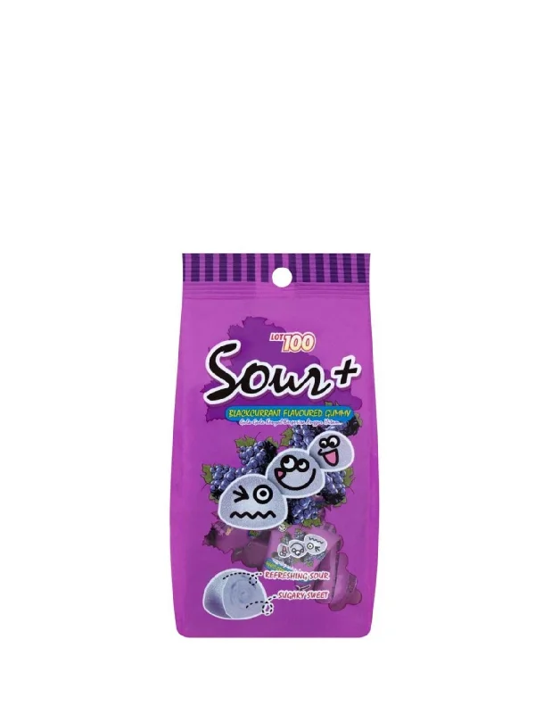 LOT 100 SOUR GUMMY BLACKCURRANT 95G