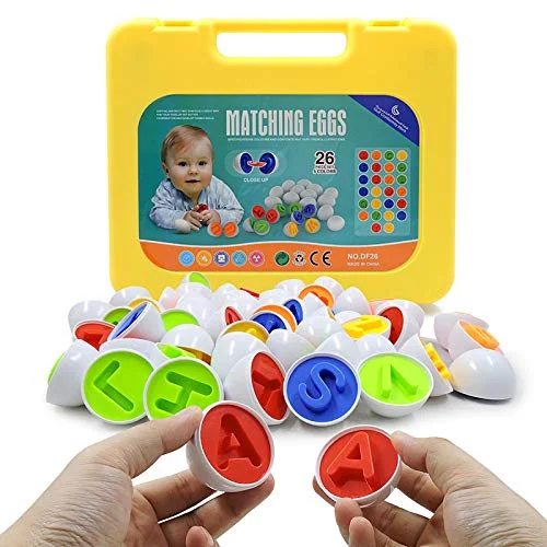 Alphabet Count and Match Egg Set Toddler Preschool Educational Colour and Number Learning Toy