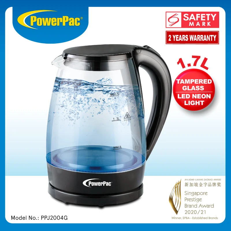 POWERPAC 1.7L Glass Cordless Jug #PPJ2004G