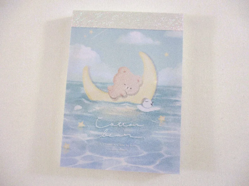 Cute Kawaii Q-lia Cotton Bear Ocean Beach Vacation Mini Notepad / Memo Pad - Stationery Designer Writing Paper Collection