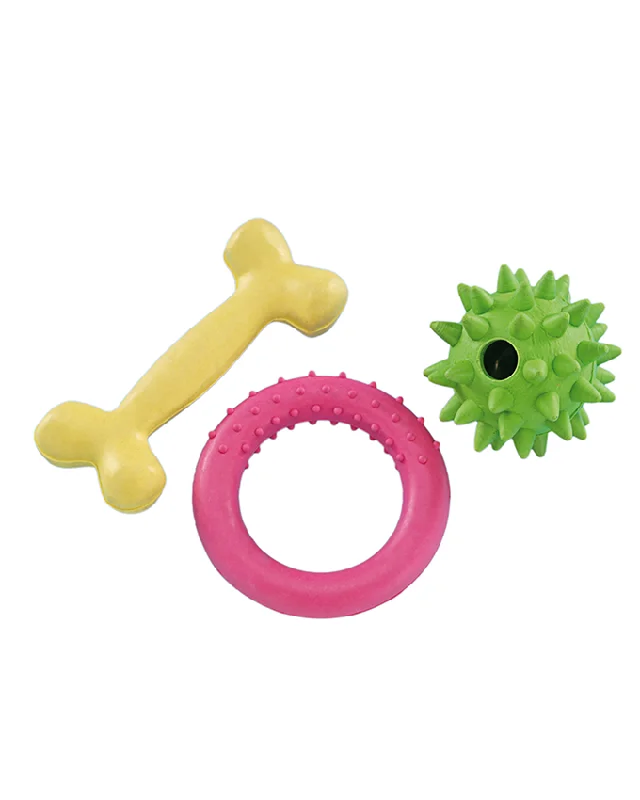 69026 NOBBY Puppy set rubber toy