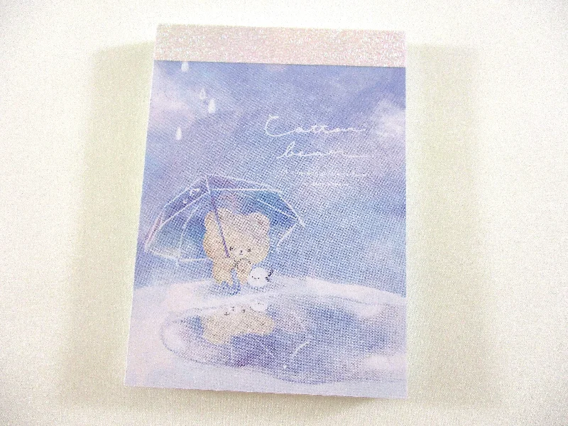 Cute Kawaii Q-lia Cotton Bear Rain Bird Mini Notepad / Memo Pad - Stationery Designer Writing Paper Collection