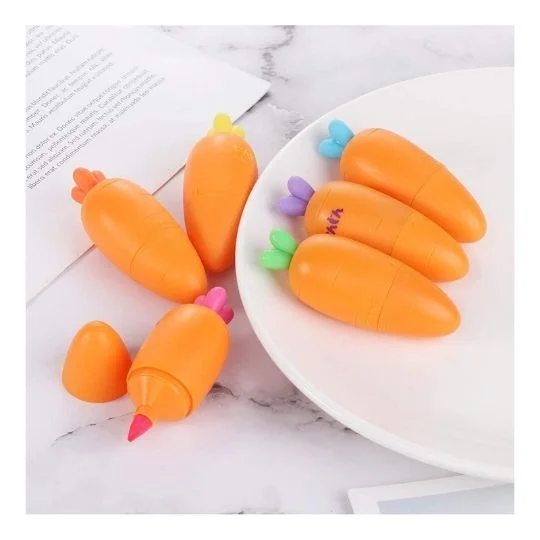 Carrot/  Pineapple/ Emoji Highlighter Marker Pen Pack of 6