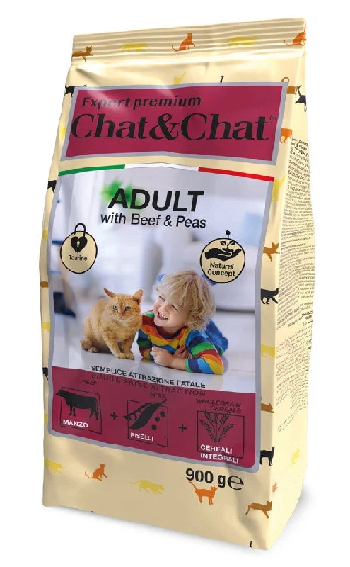 Chat&Chat Care Adult Beef&Peas Flavor Cat Dry Food 900g