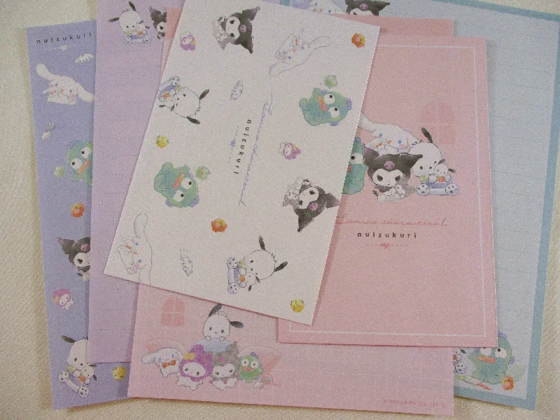 Cute Kawaii Sanrio Characters Cinnamoroll Pochacco Kuromi Hangyodon Nuizukuri Letter Sets - Writing Paper Envelope Stationery Penpal Collectible Gift