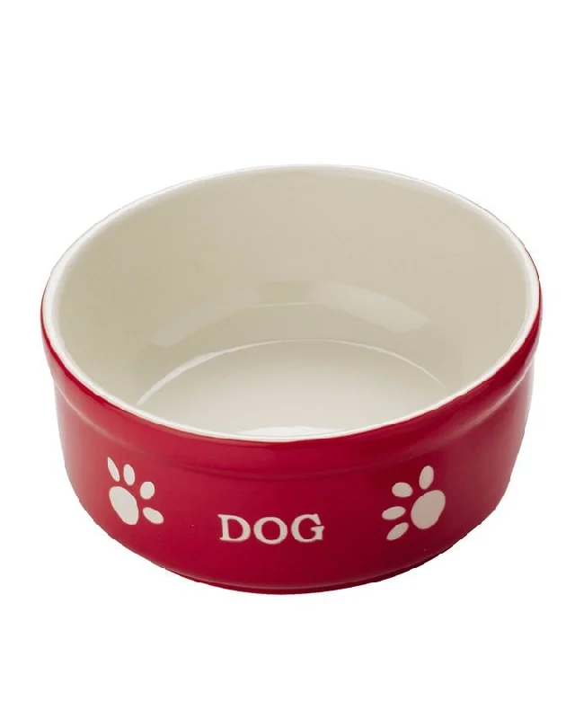 68769 NOBBY Dog ceramic bowl "DOG" Red 15,5 X 15,5 X 6,5 cm