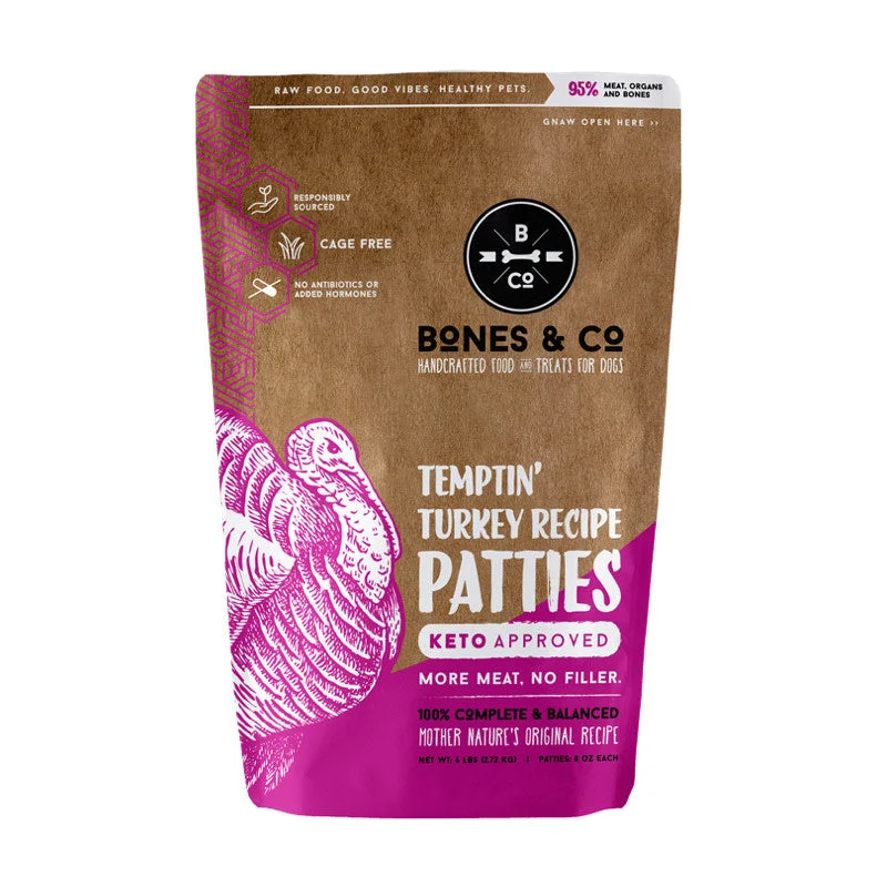 Bones & Co Raw Frozen Keto Formula Turkey Patties