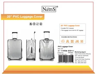 NAXOS PVC Luggage Cover 0.2mm - Clear x 3sizes