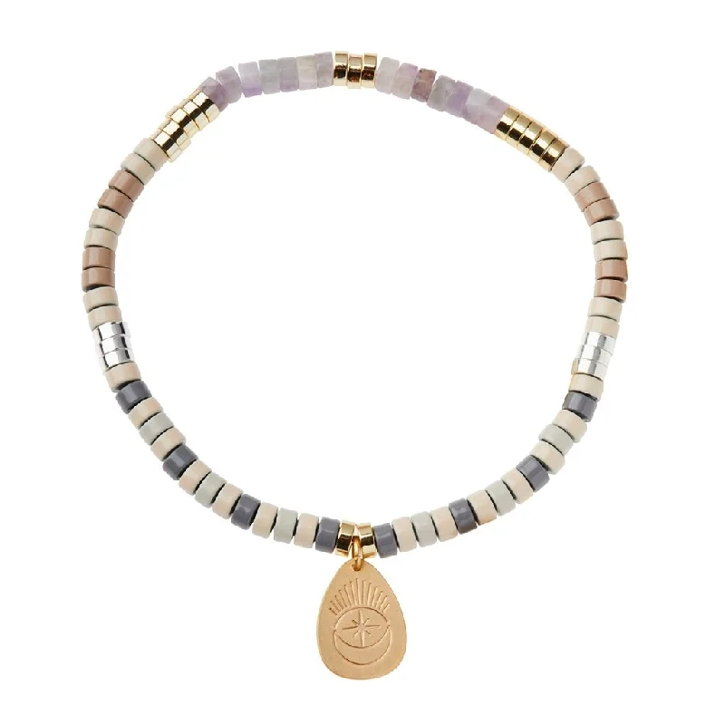 Scout Curated Wears : Stone Intention Charm Bracelet - Amethyst/Gold