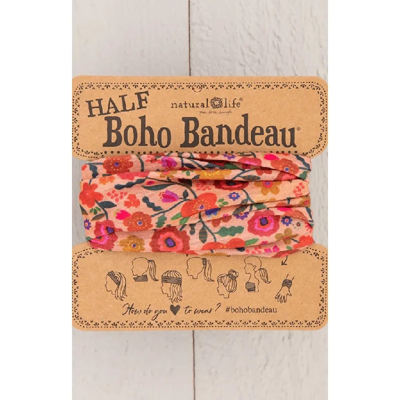 Natural Life : Half Boho Bandeau Headband - Blush Floral