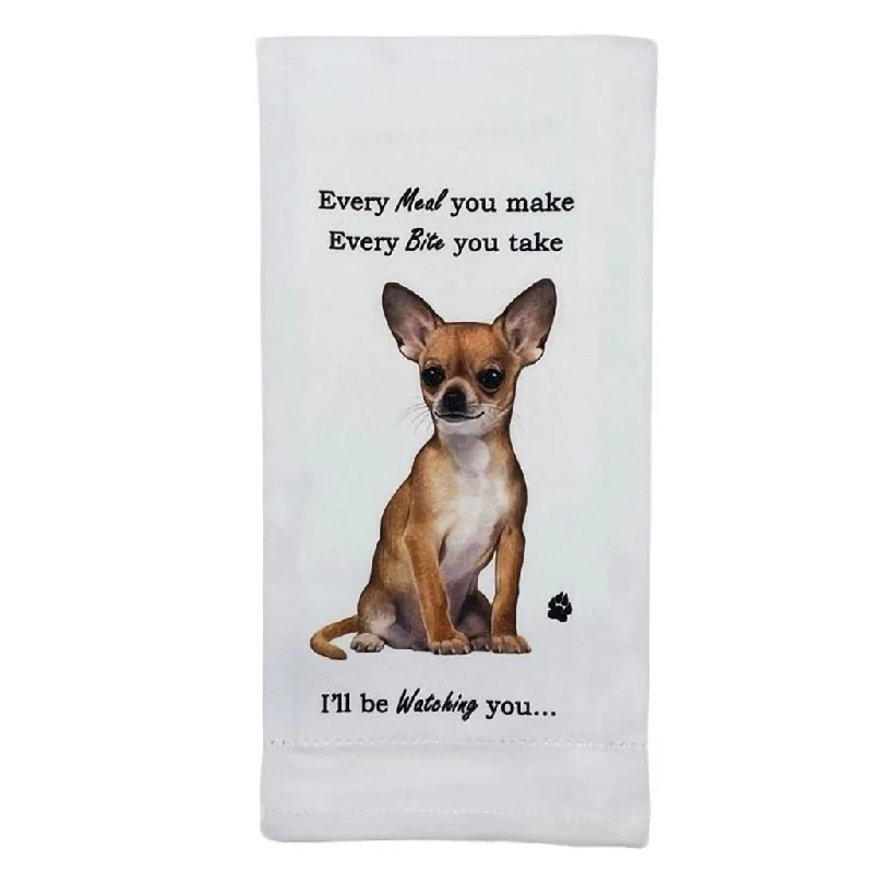 E & S Pets : "Every Meal You Make" Kitchen Towel - Chihuahua (Tan)