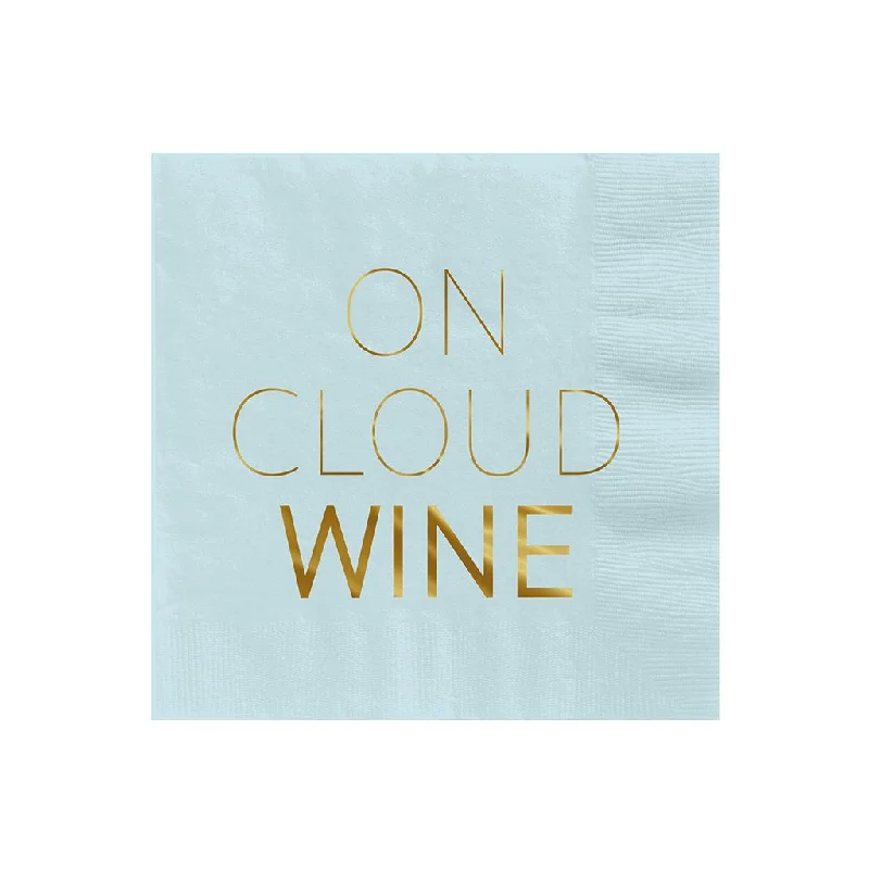 Hallmark : Blue "On Cloud Wine" Cocktail Napkins, Set of 16