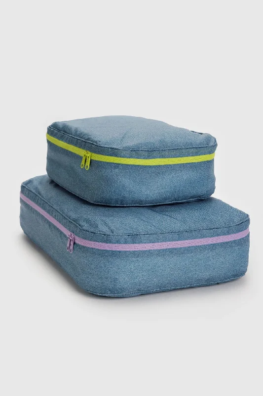 BAGGU Large Packing Cube Set Digital Denim