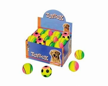 67229 NOBBY Foam rubber balls "RAINBOW" assorted display 24 pcs, 6,3 cm