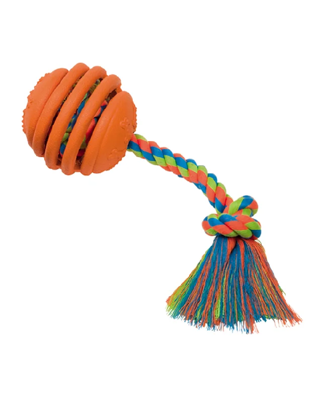 60301 NOBBY Rubber flexibler Ball with rope